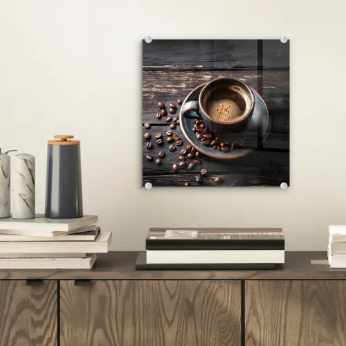 Kop - Koffie - Hout - Bonen plexiglas 5mm klein -sfeer1