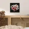 Bloemen - Roze - Zwart - Flora - Botanisch aluminium wit klein -sfeer3