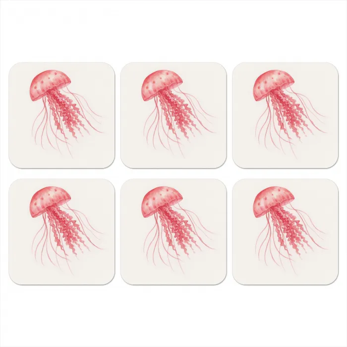 Kwal - Tentakels - Roze onderzetter kurk middel -3d