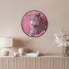 Panter - Luxe - Roze Fotolijst rond zonder passe partout klein -sfeer3