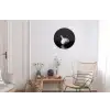 Knoflook - Zwart - Wit Wandcirkel aluminium klein -woonkamer