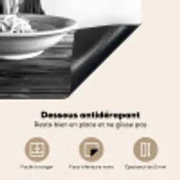Schotse Hooglander - Spaghetti - Dieren - Zwart wit Inductie beschermer vinyl 3mm middel -usfeer4_FR