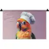 Papegaai - Koksmuts - Nieuwsgierig - Vogel Wandkleed katoen klein -zz3d