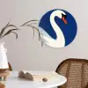 Zwaan - Wit - Snavel - Illustratie Wandcirkel kunststof plaat 5mm dik klein -sfeer4
