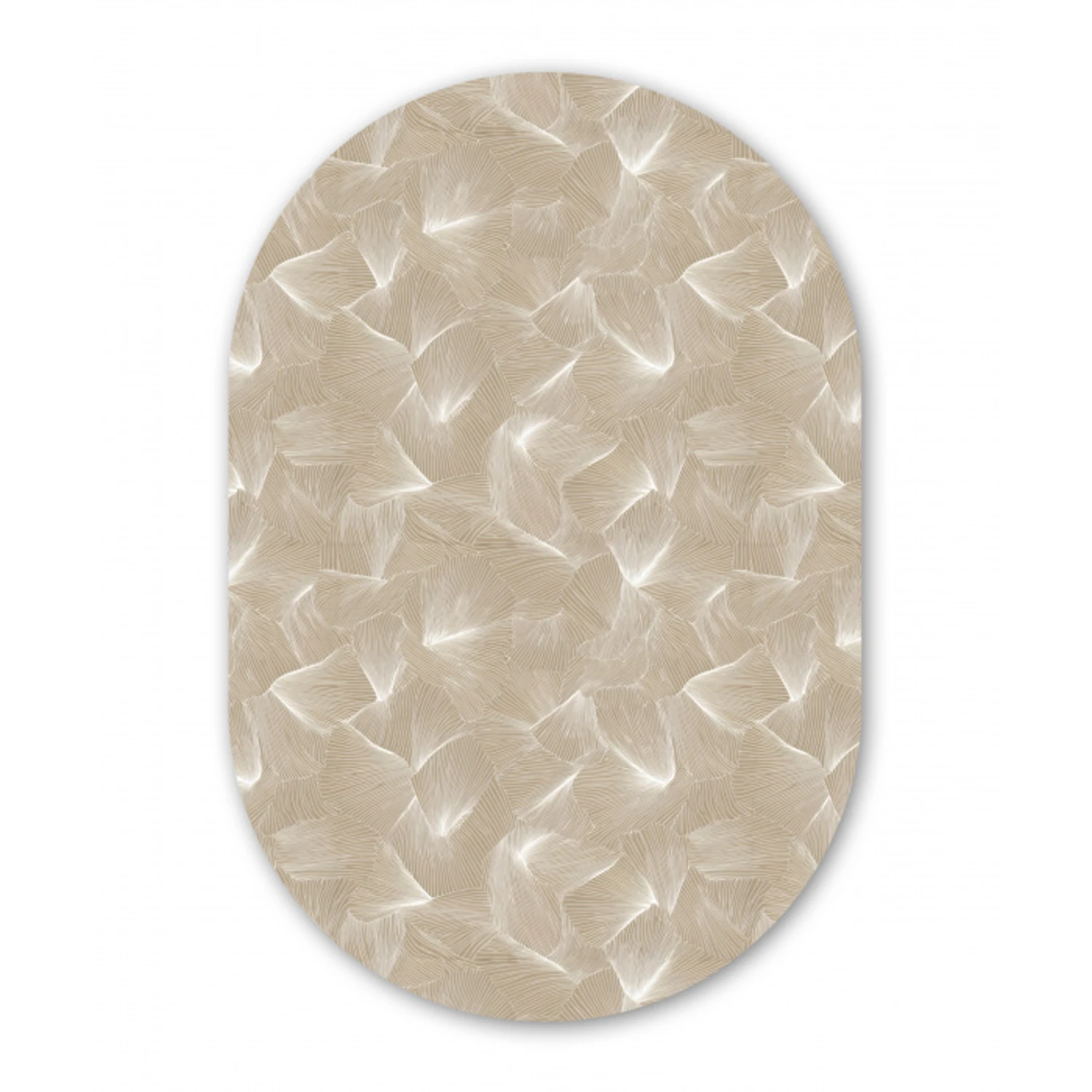 Organisch - Textuur - Beige Wandcirkel Ovaal Forex klein 630 -3d