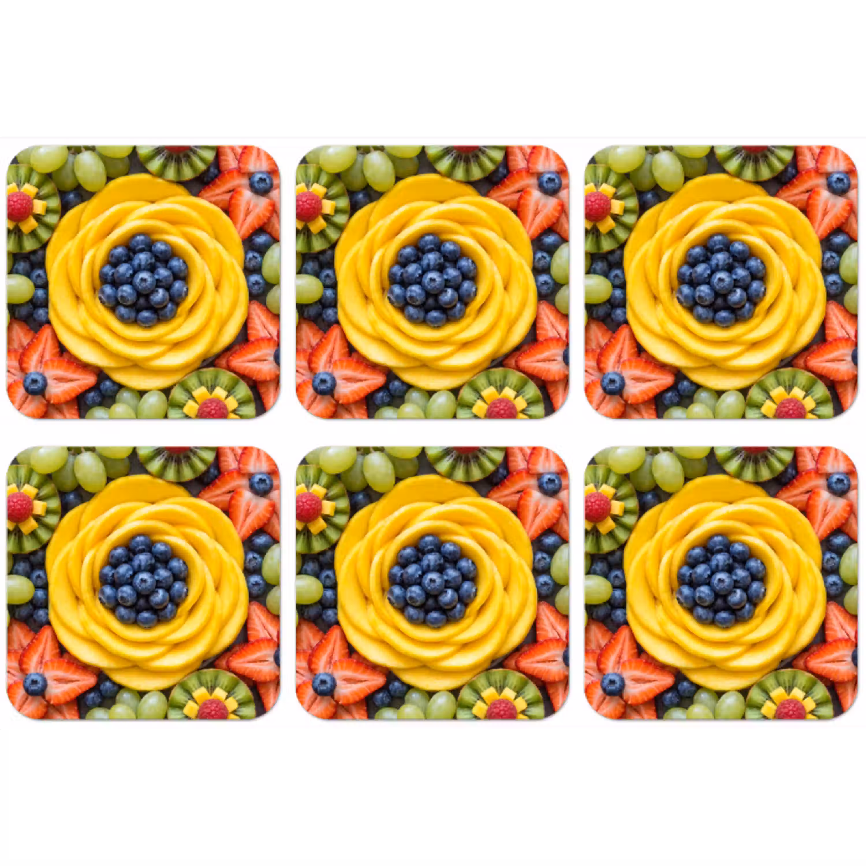 Fruit - Arrangement - Gezond - Kleurrijk - Eten onderzetter kurk middel -zkaufland3dotto