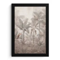 Natuur - Jungle - Ringstaartmaki - Bruin fotolijst zwart zonder passe partout klein -3d