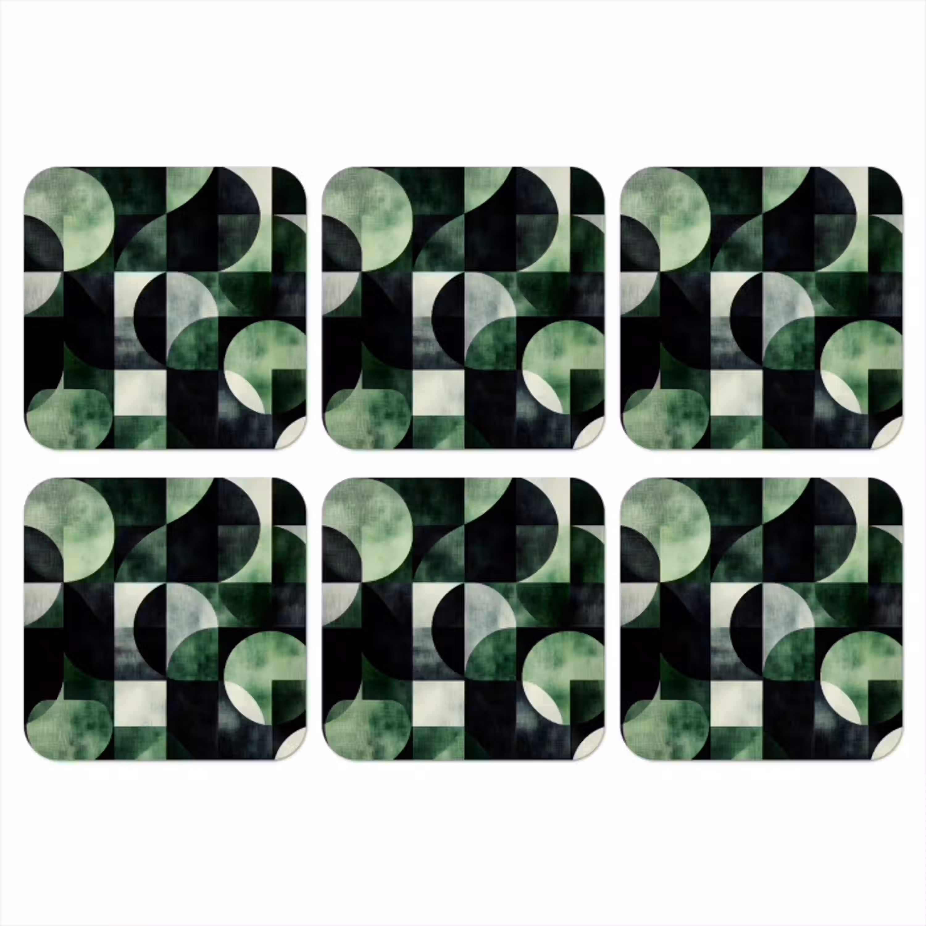 Abstract - Groen - Vormen onderzetter kurk middel -3d