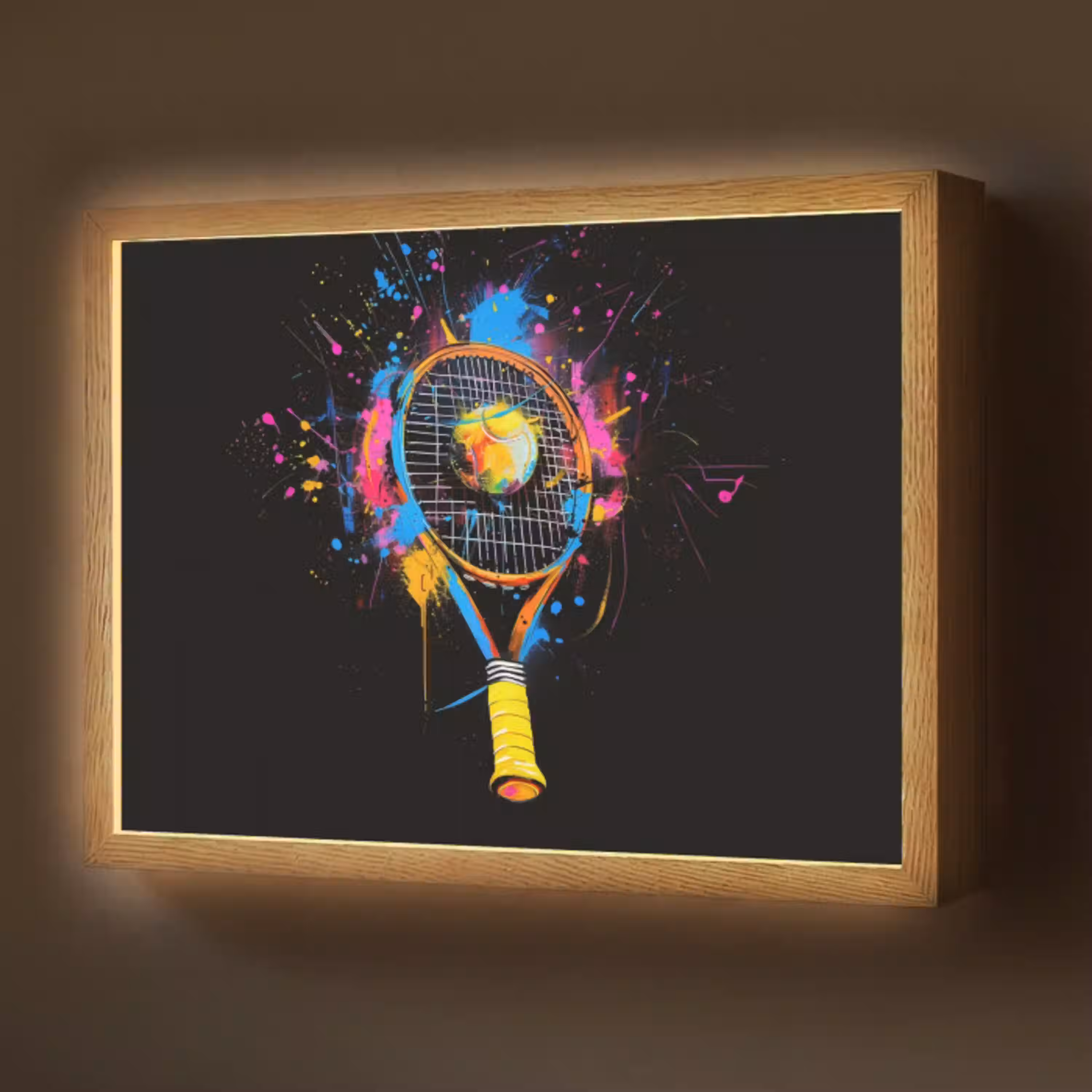 Graffiti - Sport - Tennis - Raket - Bal Light Box met batterij (Wandlamp) middel -z3d_website
