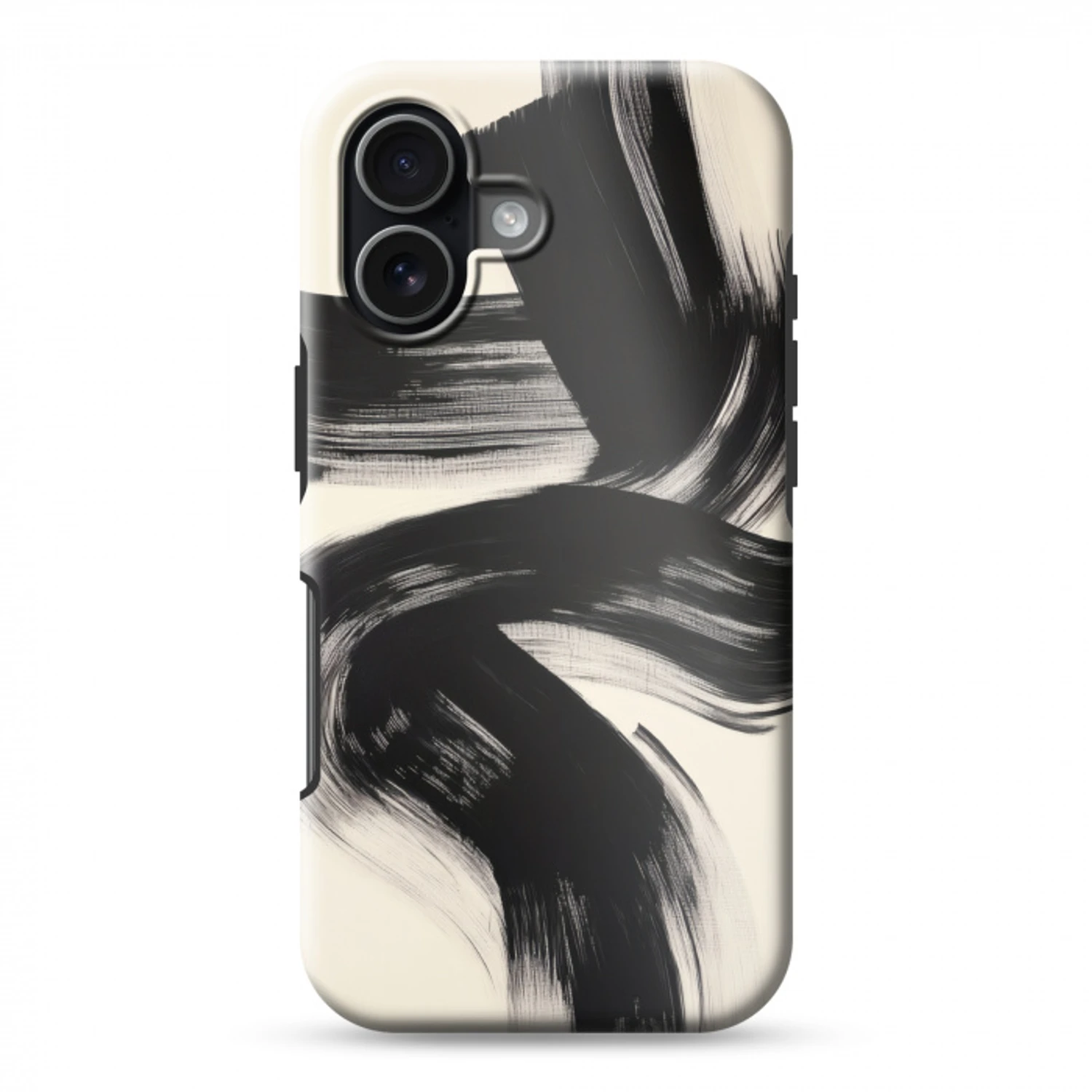 Strepen - Zwart - Abstract Toughcase MagSafe Apple iPhone 17 klein -3d