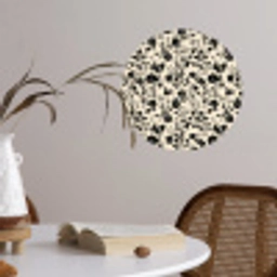 Bloemen - Dessin - Zwart Wandcirkel behangsticker klein 186 -sfeer3