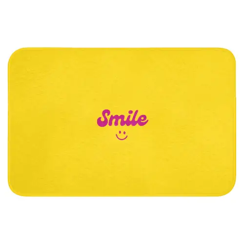 Smile - Geel - Roze Badmat klein -3d