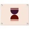 Zandloper - Symmetrisch - Rood - Paars tuinposter los doek klein -3d