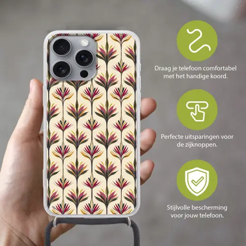 Waaier - Motief - Kleurrijk Hoesje iPhone 16 Pro Max met koord klein 804 -sfeer2_NL