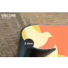 Vogels - Cirkels - Geel Placemat vinyl groot -closeup