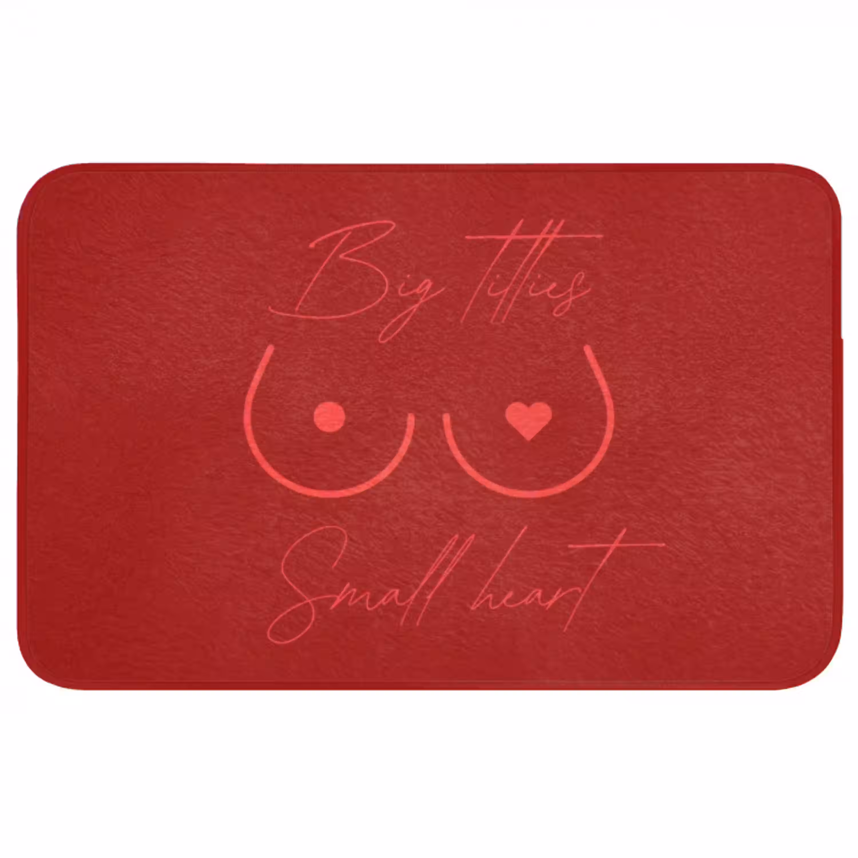 Big titties small heart - Rood - Hart Badmat middel -3d