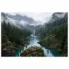 Waterval - Bomen - Bergen poster papier klein -3d