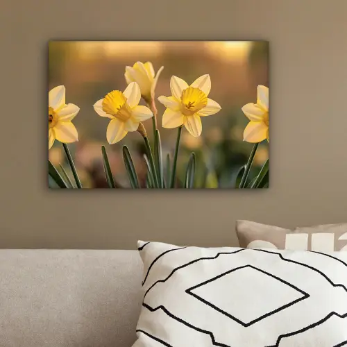 Bloemen - Geel - Wazig canvas 2cm klein -sfeer3