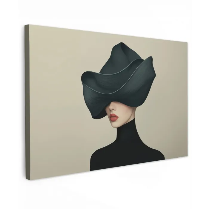 Vrouw - Groen - Hoed canvas 2cm klein -z3d