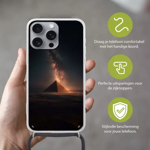 Piramide - Woestijn - Licht Hoesje iPhone 16 Pro Max met koord klein -sfeer2_NL