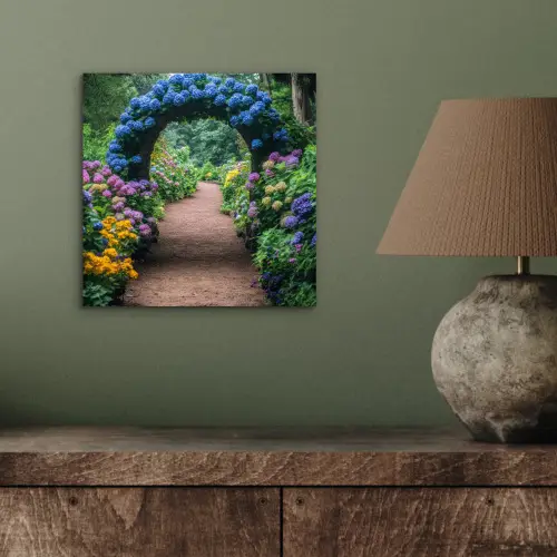 Doorkijk - Bloemen - Hortensia - Pad aluminium wit klein -sfeer2