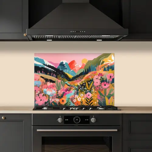 Rivier - Diepte - Bloemen keuken achterwand spatscherm klein -sfeer1