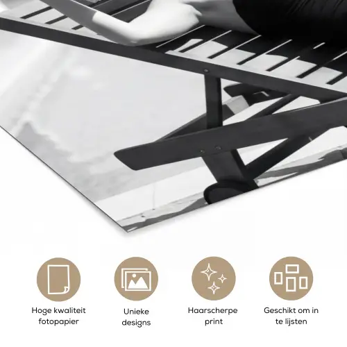 Glamour - Modern - Zwart - Wit poster papier klein -closeup_NL