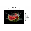 Watermeloen - Zwart - Water - Fruit - Meloen Placemat vinyl groot -specs