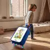 Dino met voetbal in kleurrijk veld Kinderkoffer - Blauw klein -sfeer1