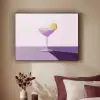 Cocktail - Paars - Minimalistisch - Citroen Textielframe zwart klein -sfeer1