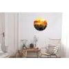 Koeien - Zonsondergang - Weiland - Dieren Wandcirkel aluminium klein -woonkamer