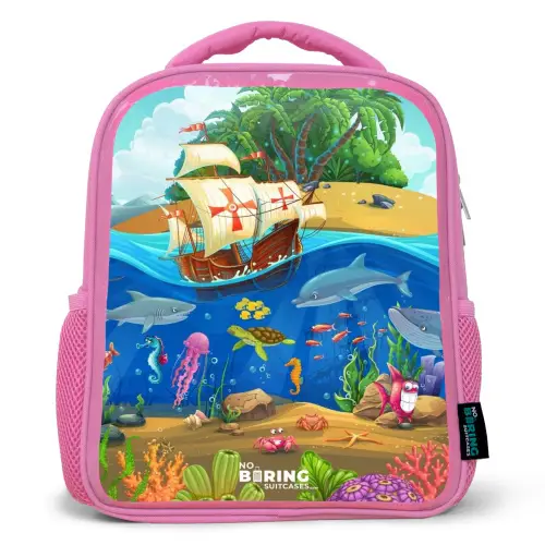 Zeilschip op de oceaan Kinderrugzak - Roze middel -3d