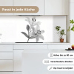 Lelies - Elegant - Zwart - Wit keuken achterwand 2 middel -sfeer4_DE