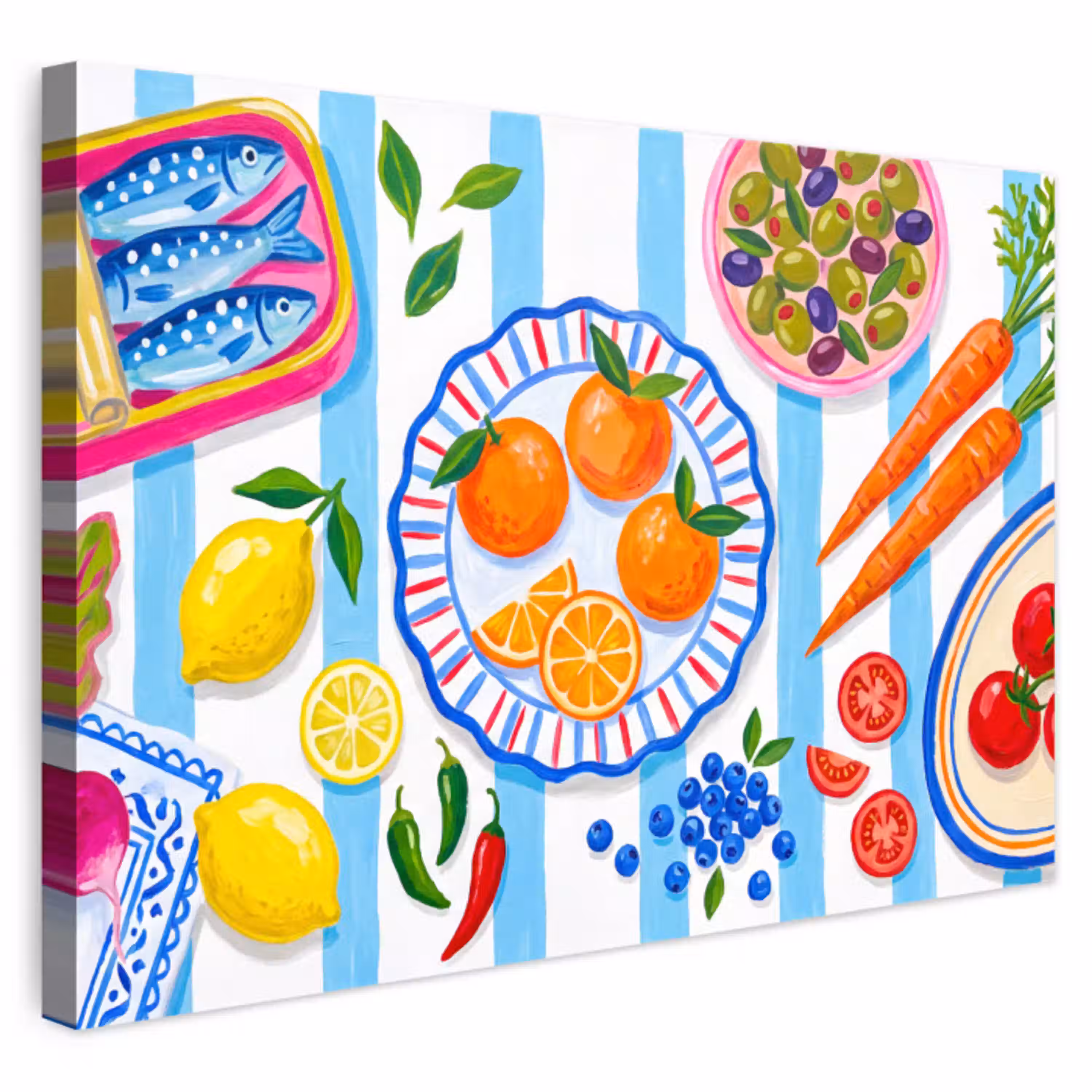 Eten - Vers - Illustratie Tuinposter op houten frame 2 cm dik klein -3d