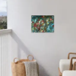 Vogel - Tak - Rozen - Mozaïek tuinposter los doek klein -sfeer8