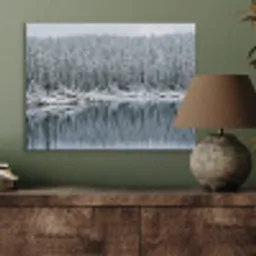 Bos - Reflectie - Meer - Winter - Serene PET vilt klein -sfeer2
