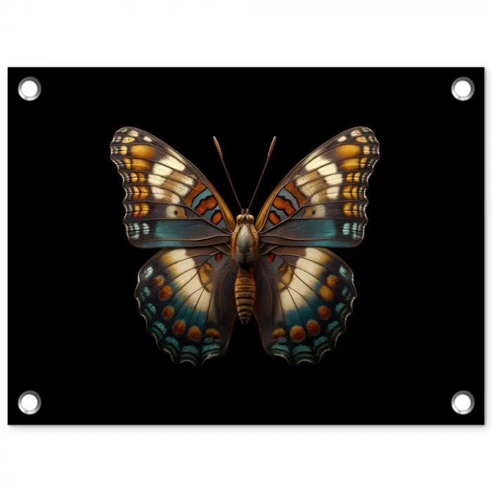 Vlinder - Kleurrijk - mozaïekachtig tuinposter los doek klein -3d