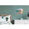 Zonsondergang - Strand - Zee - Zomer - Blauw Wandcirkel aluminium klein -slaapkamer