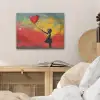 Banksy - Kunst - Graffiti - Meisje - Street art PET vilt klein -sfeer3