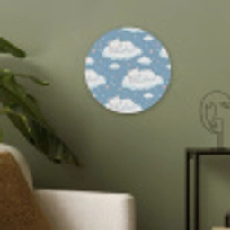 Kitten - Wolken - Blauw Akoestische PET Vilt - Rond klein 838 -sfeer2