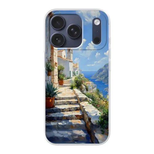 Trap - Huizen - Berglandschap - Zee Telefoonhoesje iPhone 17 Pro klein -3d