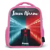 Raceauto - Verlichting - Neon - Rood Kinderrugzak - Roze middel -3d
