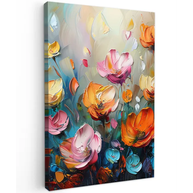 Klaprozen - Bloemen - Kunst - Botanisch canvas 2cm klein -z3d