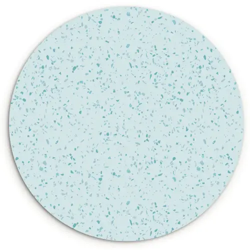 Terrazzo - Patroon - Kleurrijk - Baby Blauw Wandcirkel kunststof plaat 5mm dik klein 188 -3d