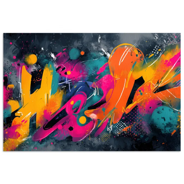 Abstract - Graffiti - Kleurrijk - Verfspatten poster papier klein -3d