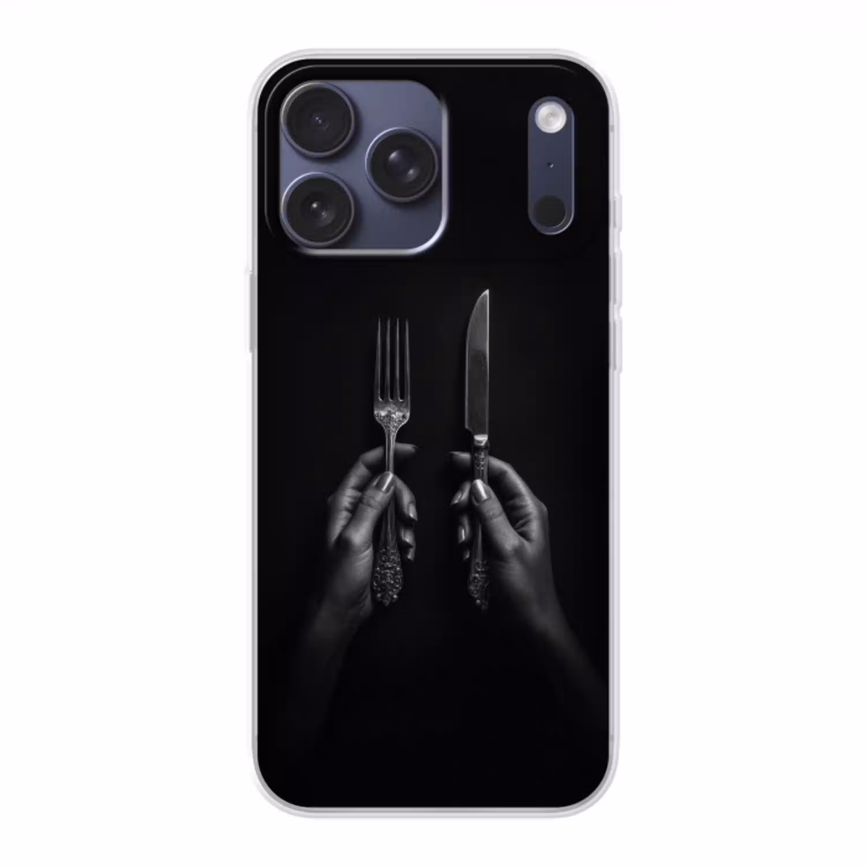 Bestek - Zwart - Wit Telefoonhoesje iPhone 17 Pro Max klein -3d