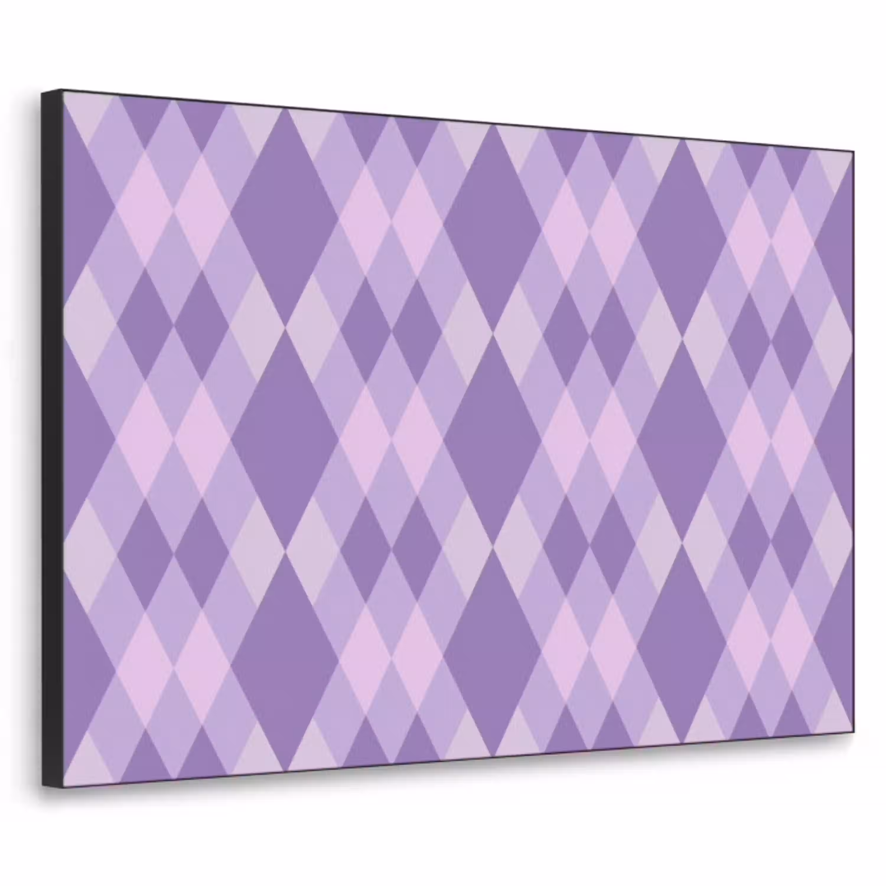 Paars - Geometrisch - Ruiten - Argyle - Patroon Textielframe zwart klein 947 -3d