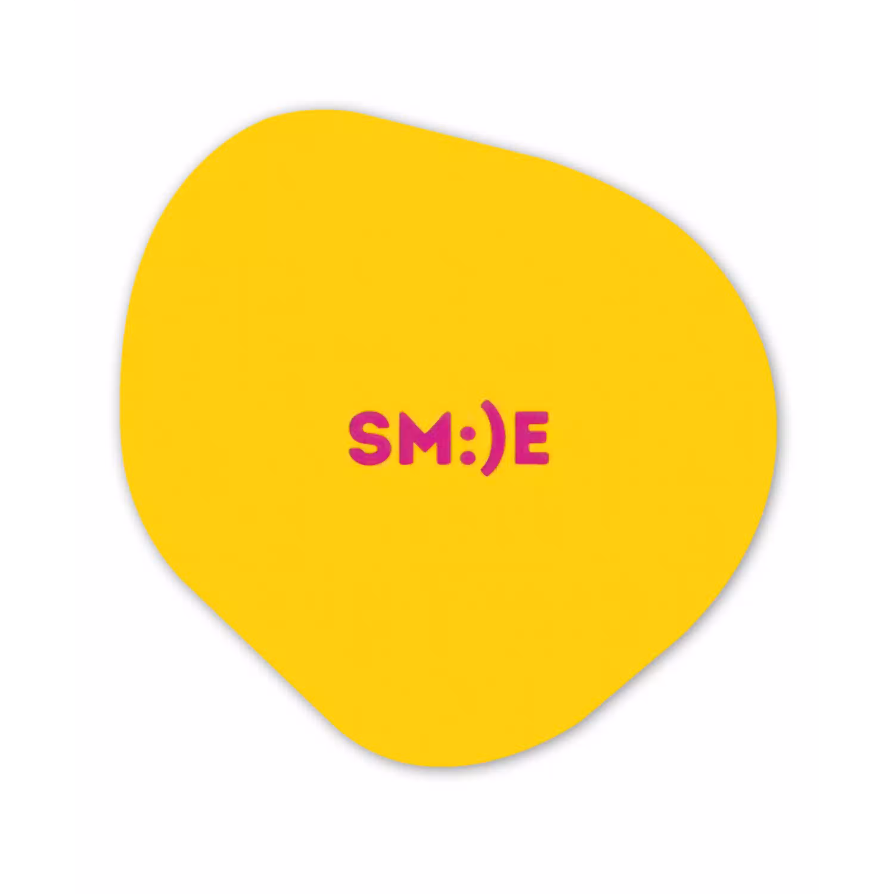 Smile - Roze - Geel Wandcirkel Organisch Plexiglas middel -3d