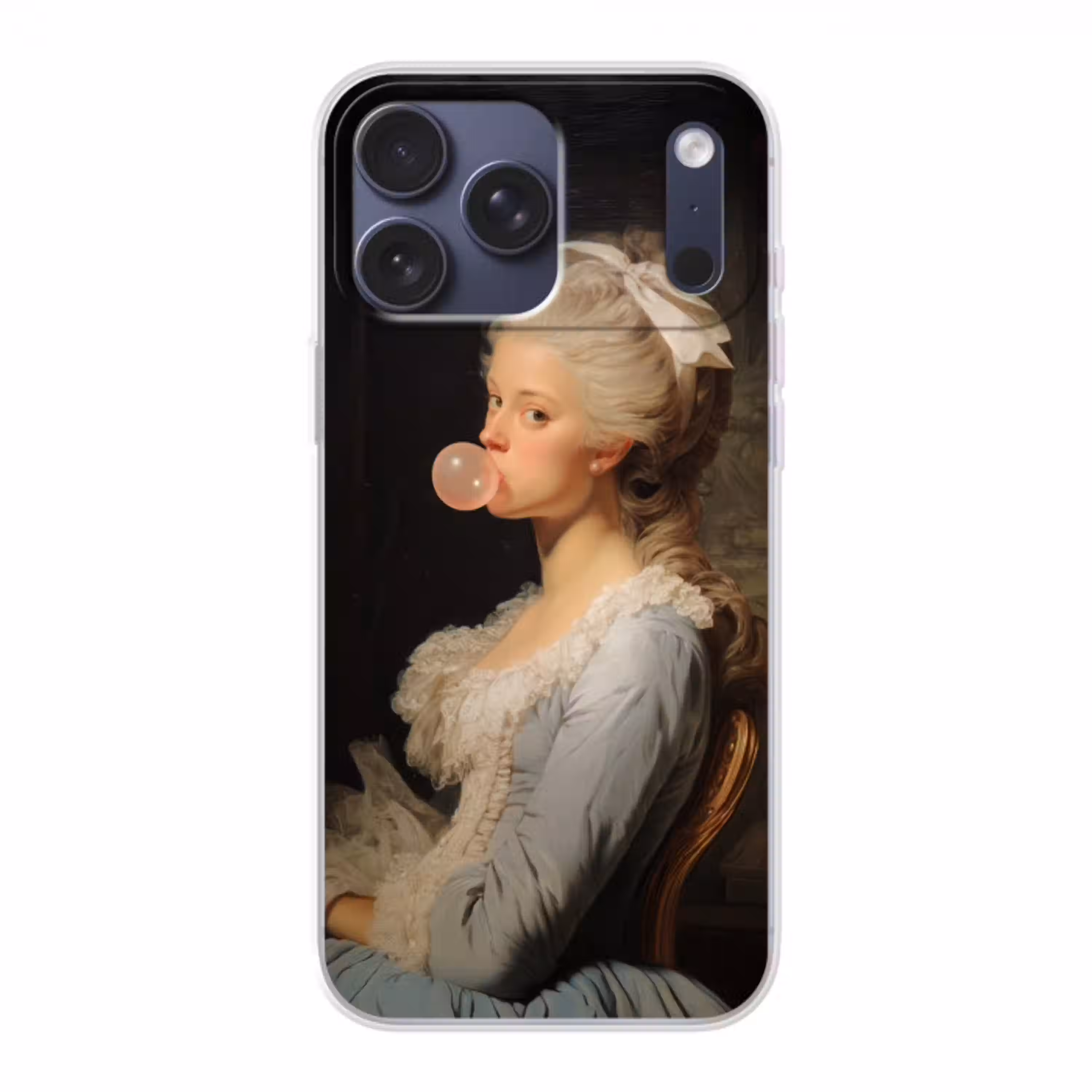Vrouw - Barokjurk - Kauwgom Telefoonhoesje iPhone 17 Pro Max klein -3d