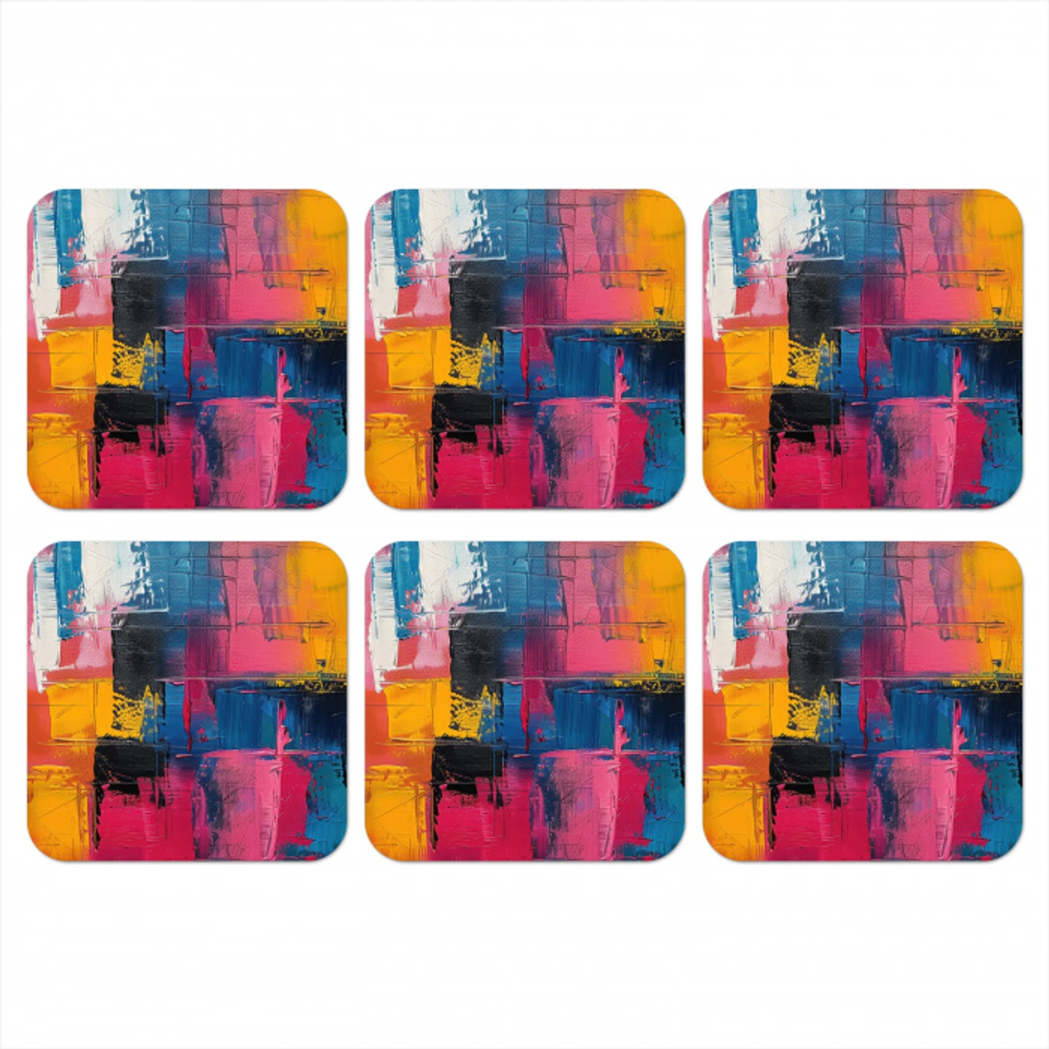 Verflook - Kunst - Modern - Abstract onderzetter kurk middel -3d